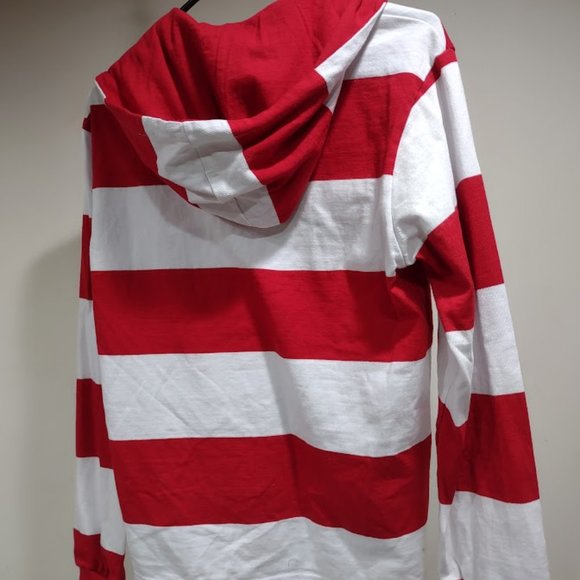 CHARLES RIVER APPAREL CLASSIC RUGBY RED WHITE HOODIE BAR HARBOR MAINE SIZE XXS - Picture 6 of 7